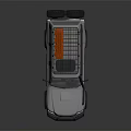 Gray Off-Road SUV With Roof Rack Orange Light Bar And Large Tires