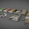Wooden Crates And Pallets For Storing Colorful Fresh Items In Various Styles