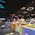 Colorful Playground With Slides Dome Shaped Play Zone And Kid Friendly Seats
