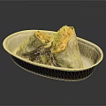 Fresh Tasty Wrap With Colorful Vegetable Fillings In White Oval Plate