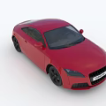 Red Sports Car Modern Two Door Coupe Design With Sleek Exterior And Black Alloy Wheels