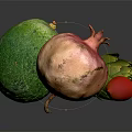Fresh Assorted Fruits and Vegetables Including Avocado Pomegranate Artichoke and Cherry Tomato
