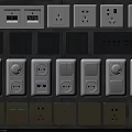 Modern Switch Panels with Various Designs Different Colors and Socket Combinations