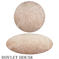 Round Area Rug With Wavy Pattern In Brown And Beige Color Design