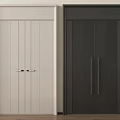 Modern Paneled Double Doors In Light And Dark Colors For Home Interior