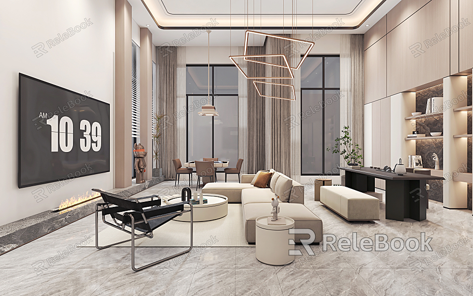 Modern Duplex Living Room Simple Meeting Area model