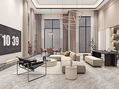 Modern Duplex Living Room Simple Meeting Area model