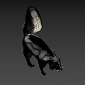 Game And Movie Skunk Character With Black White Fur And Fluffy Tail Standing Pose