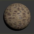 Decorative Sphere With Textured Surface And Stone Like Pattern In Beige Brown Blue Tones 3d model