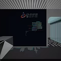 Futuristic Corridor Design With Blue Neon Lights Circular Screen And Tech Decor