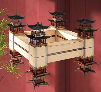 New Chinese Chandelier 3d model