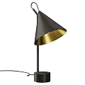 Modern Black Table Lamp With Gold Interior And Minimalist Design Base 3d model