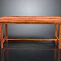 Wooden Table With Solid Wood Rectangular Top And Sturdy Legs Design
