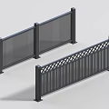 Modern Black Metal Fence With Lattice Design And Vertical Slats For Outdoor Decor