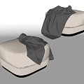 Modern Sofa Stool Lazy Sofa Single Person Sofa Low Stool Shoe Stool Reading Sofa Cube Sofa Blanket 3d model