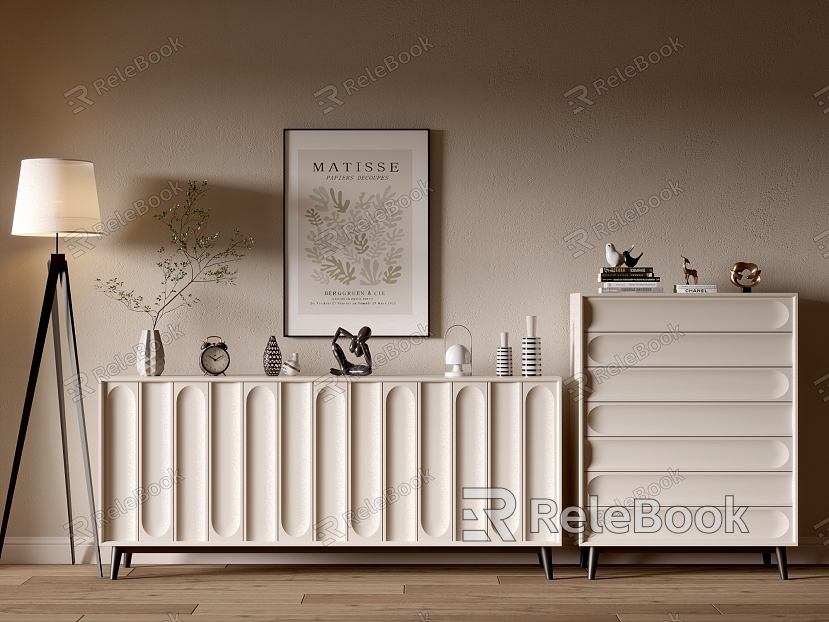 Modern Cream Style TV Cabinet Whole Cabinet Sideboard Cabinet Balcony Cabinet Storage Cabinet Entrance Cabinet model