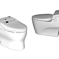 Two White Modern Smart Toilets With Sleek Design And Functional Features 3d model