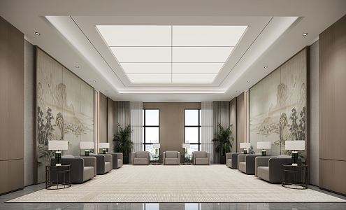 New Chinese Reception Room VIP Reception Room 3d model