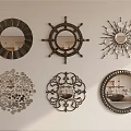 Decorative Wall Mirrors With Various Ornate Frames And Unique Shapes For Home Decor 3d model