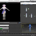 Game And Movie Character Purple Hair White Top Purple Skirt Bow Accessories High Heels