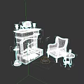 Elegant Marble Fireplace With Clock Candle Holders Yellow Armchair Side Table And Floor Lamp