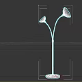 Modern Minimalist Floor Lamp With Double Shades Curved Pole And Black Base