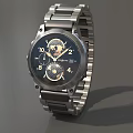 Luxury Watch With Stainless Steel Band Black Dial And Modern Elegant Design