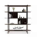 Modern Bookcase With Multiple Shelves For Books And Decorative Storage Items 3d model