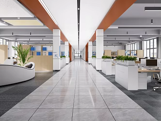 Design of public office area 3d model