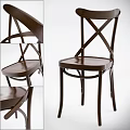 Modern Wooden Dining Chair With Cross Back Design Smooth Seat And Sturdy Legs
