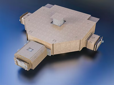 Future Architecture With Polygonal Modular Design And Square Top Structure Exterior 3d model