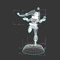 Jester Themed Game And Movie Character With Colorful Costume Holding Balls On Circular Base