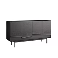 Modern Black Wooden Decorative Cabinet With Sleek Design And Metal Legs