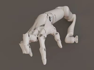 Smart Machine Advanced White Mechanical Arm With Precision Joint Structure 3d model