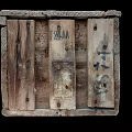 Vintage Wooden Storage Box With Worn Surface Metal Latch And Wooden Handles