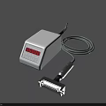 Medical Device White Unit With Red Digital Display Gray Cable Silver Probe On Metal Stand
