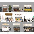 Functional Mobile Carts With Awnings Storage And Various Vending Designs For Food Drinks