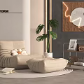 Modern Lazy Sofa Single Sofa 3d model