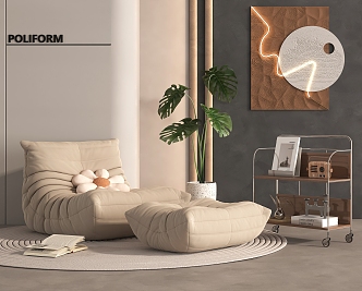 Modern Lazy Sofa Single Sofa 3d model