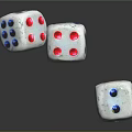 White Dice Featuring Red And Blue Dots For Family Game Night Use