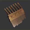 Wooden Comb With Intricate Carved Patterns And Fringed Design For Daily Use
