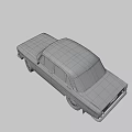 Vintage White Car With Classic Design Round Headlights And Retro Grille
