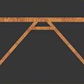 Modern Elegant Orange Wooden Table Featuring Slatted Top And Crossed Legs Design