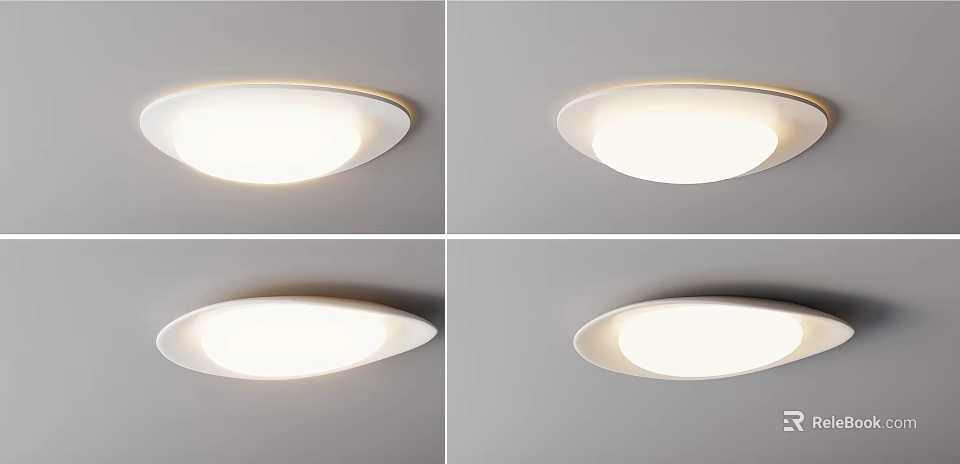 Modern Round White LED Ceiling Light With Minimalist Design And Soft Illumination 3d model
