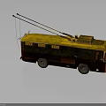 Vintage Yellow Red Crane Truck With LOAD Sign Reflective Surface And Crane Arm
