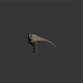 3D Rendered Realistic Striped Dinosaur Model With Prehistoric Creature Features And Reflective Surface