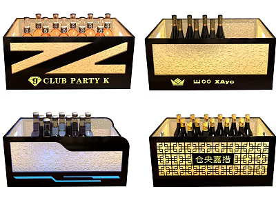 Ceramic Vessels With Illuminated Designs For Branded Bottle Storage And Decorative Patterns 3d model