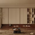 Warm Vintage Style Living And Dining Room With Soft Sofa And Elegant Natural Wooden Furniture