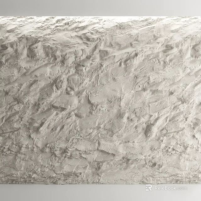 Gray Textured Cement Plaster Background Wall With Uneven Relief Patterns 3d model 