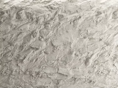 Gray Textured Cement Plaster Background Wall With Uneven Relief Patterns 3d model